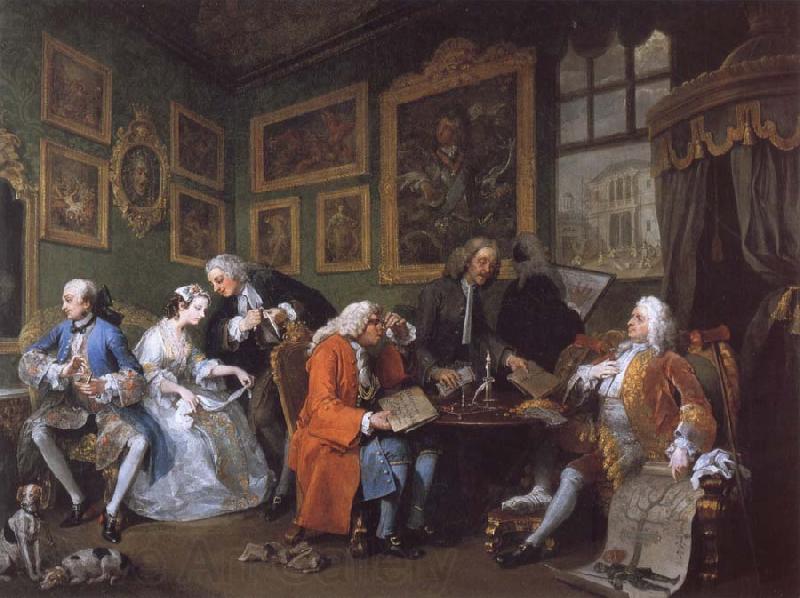 William Hogarth Marriage a la Mode i The Marriage Settlement Norge oil painting art